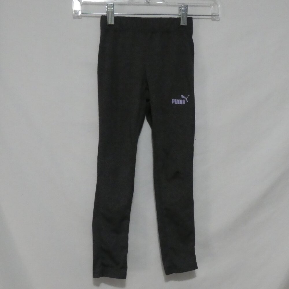 PUMA | size 6x | Charcoal Leggings | Purple Puma Logo on leg